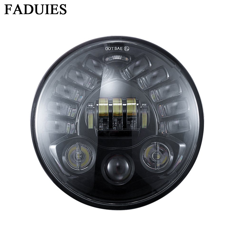 Universal Motorcycle Led Headlight Projector - 7 inç Adaptif Yuvarlak Motosiklet Led