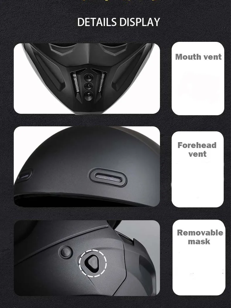 Vintage Retro Motosiklet Kaskı - Full Face Motorcycle Helmet With Bluetooth incelemesi ve fiyatı